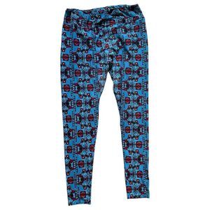 Womens Lularoe Wild Trojan Horse Allover Print Leggings in Tall & Curvy - Sz TC